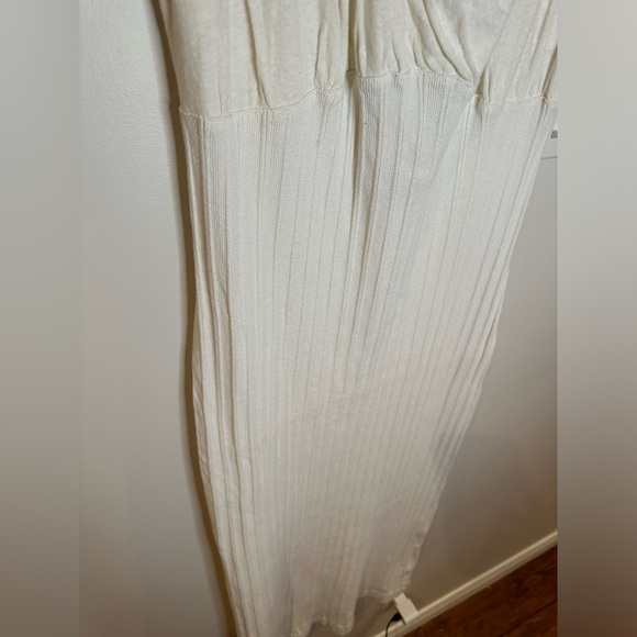 NWT-FREE PEOPLE FP BEACH VERONA MAXI TEXTURED KNIT COLUMN DRESS IVORY LARGE - Picture 10 of 10
